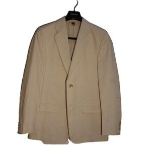 Club Monaco Men's Notch Lapel 2 Button Single Breasted Blazer Jacket Brown